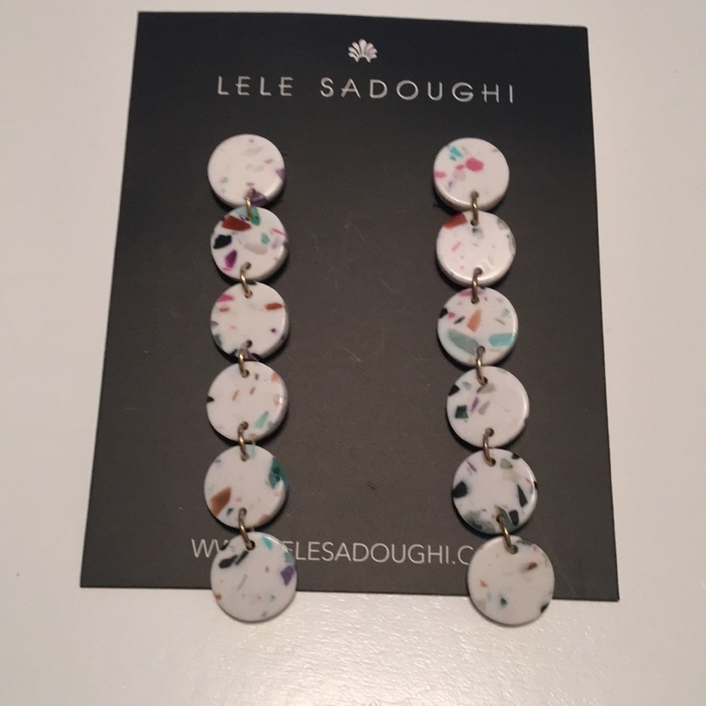 Dangle party earrings - confetti design